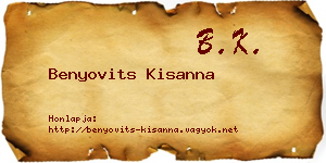 Benyovits Kisanna névjegykártya